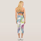 Leggings Capri Coquillage rose dans la peinture d'aquarelle de me (Verso)