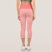Leggings Capri Corail Abstrait Coeurs concentrés rose et blanc (Verso)