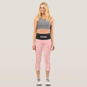 Leggings Capri Corail Abstrait moderne Design rose et ceinture no (Recto)
