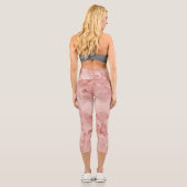 Leggings Capri Corail rose et Marbre blanc (Verso)