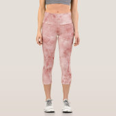 Leggings Capri Corail rose et Marbre blanc (Recto)