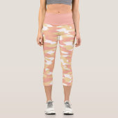 Leggings Capri Coral rouge orange jaune blanc Motif Camouflage (Recto)