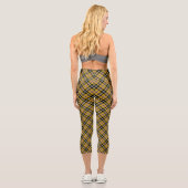 Leggings Capri Cornouailles National Tartan Jaune et Noir Plaid (Verso)