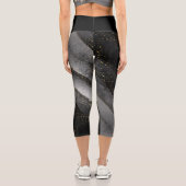 Leggings Capri Cosmic noir gris étoile céleste dégradé rayé (Verso)