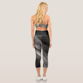 Leggings Capri Cosmic noir gris étoile céleste dégradé rayé (Verso)