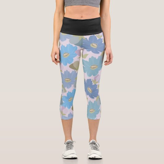 Leggings Capri Cosmos gras et bleu (Recto)