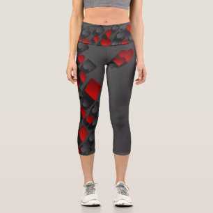 Leggings Capri Costumes de carte de jeu 3D Poker