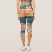 Leggings Capri Coucher de soleil/océan/vague/mer (Verso)