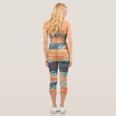 Leggings Capri Coucher de soleil/océan/vague/mer (Verso)