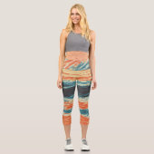 Leggings Capri Coucher de soleil/océan/vague/mer (Recto)