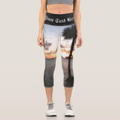 Leggings Capri Coucher De Soleil Sur La Plage (Recto)