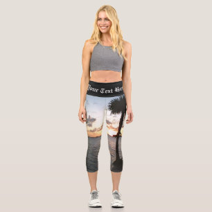 Leggings Capri Coucher De Soleil Sur La Plage