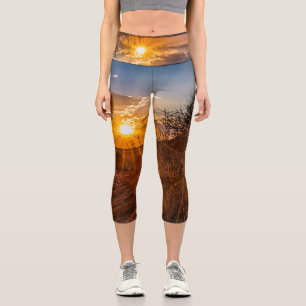 Leggings Capri Coucher de soleil sur le désert du Kalahari, Namib