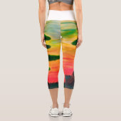 Leggings Capri Coucher de soleil sur une colline (Verso)