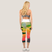 Leggings Capri Coucher de soleil sur une colline (Verso)
