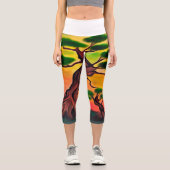 Leggings Capri Coucher de soleil sur une colline (Recto)