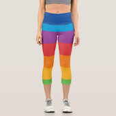 Leggings Capri Couleur arc-en-ciel Haut taille Capri Leggignes (Recto)