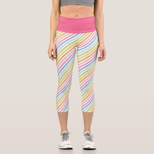 Leggings Capri Couleur arc-en-ciel tendance (Recto)