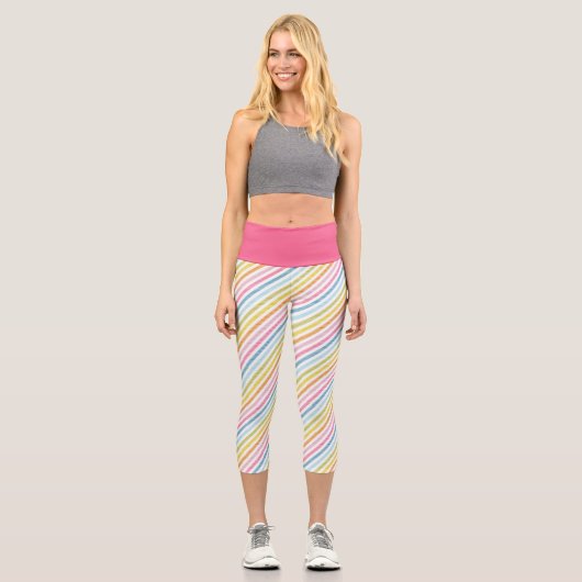 Leggings Capri Couleur arc-en-ciel tendance (Recto)