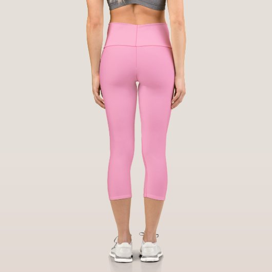 Leggings Capri Couleur carnation rose solide | Classique | Élégan (Verso)