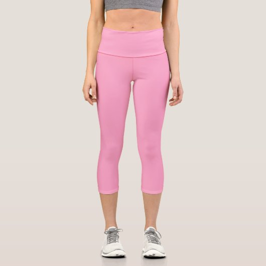 Leggings Capri Couleur carnation rose solide | Classique | Élégan (Recto)