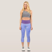 Leggings Capri Couleur Ciel Et Violet (Recto)