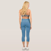Leggings Capri Couleur de blanc uni bleu acier (Verso)
