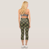 Leggings Capri Couleur de Forêt Profonde avec Jaune (Verso)