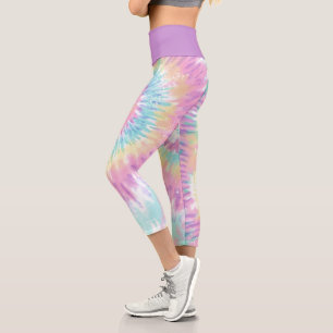 Leggings Capri Couleur de nouilles bleues violettes Abstrait