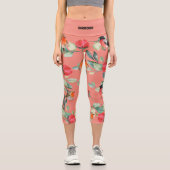 Leggings Capri Couleur d'eau mignonne motif floral l Exercice per (Recto)