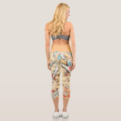 Leggings Capri Couleur dorée Jambes Abstraites Capri (Verso)
