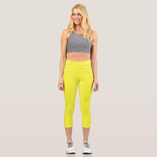 Leggings Capri couleur jaune maximum (Recto)