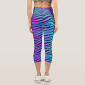 Leggings Capri Couleur néon ondulé (Verso)