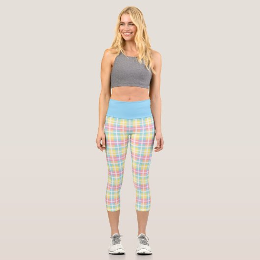 Leggings Capri Couleur Pastel Plaid (Recto)