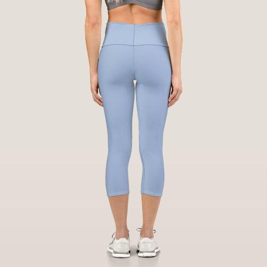 Leggings Capri Couleur solide bleu cérulean (Verso)