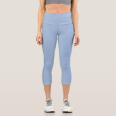 Leggings Capri Couleur solide bleu cérulean (Recto)