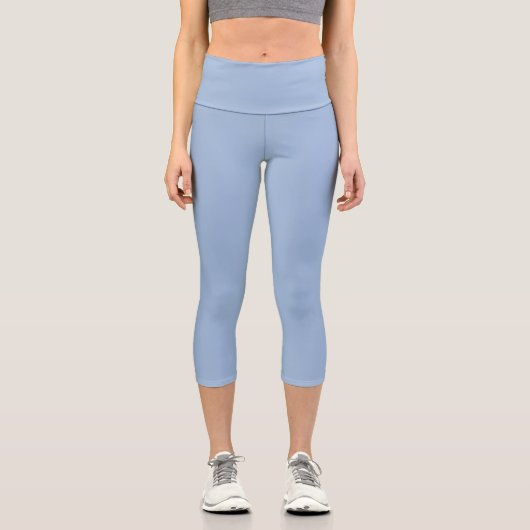 Leggings Capri Couleur solide bleu cérulean (Recto)