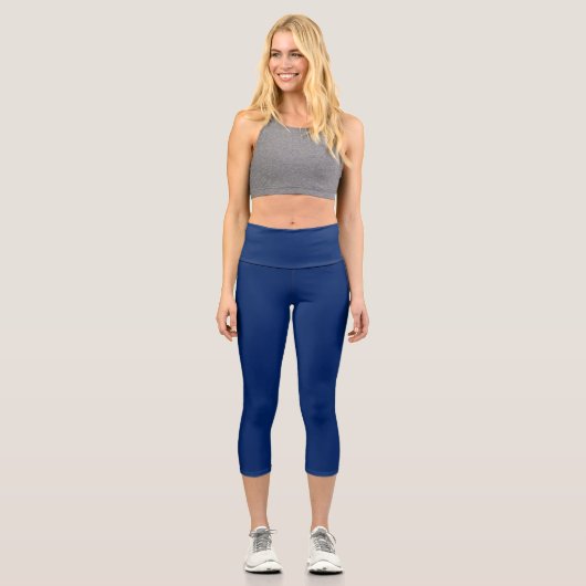 Leggings Capri Couleur solide bleue royale (Recto)