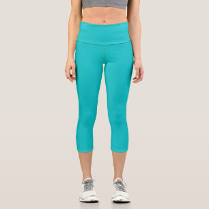 Leggings Capri Couleur solide clair turquoise