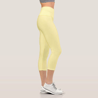 Leggings Capri Couleur solide crème