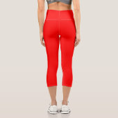 Leggings Capri Couleur solide rouge | Classique | Élégant | tenda (Verso)