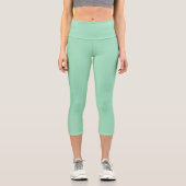 Leggings Capri Couleur solide verte marine (Recto)