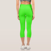 Leggings Capri Couleur solide verte néon (Verso)