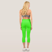 Leggings Capri Couleur solide verte néon (Verso)