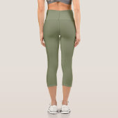 Leggings Capri Couleur solide verte Sage (Verso)