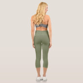 Leggings Capri Couleur solide verte Sage (Verso)