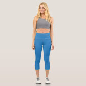 Leggings Capri Couleur uni bleu acier (Recto)
