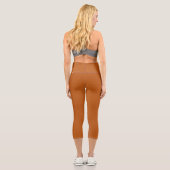 Leggings Capri Couleur uni orange brillant (Verso)