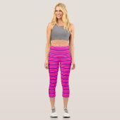 Leggings Capri Couleur vive Couleur Classique Pink Gratuit (Recto)
