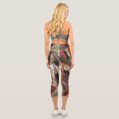 Leggings Capri Couleurs automnales Abstraites de la Terre (Verso)